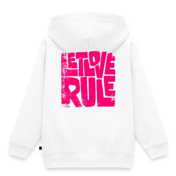 Toile - Sweat Premium à capuche enfant bio - blanc - Dos - AI Model Kid Female (0cm)