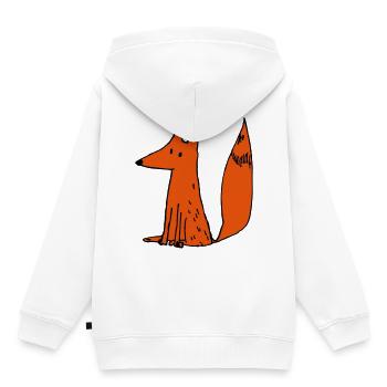 renardrouxmam - Sweat Premium à capuche enfant bio - blanc - Dos - AI Model Kid Female (0cm)