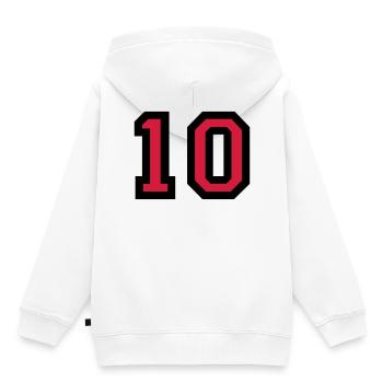 The number 10 - number ten - Kids Premium Organic Hoodie - white - Back - AI Model Kid Female (0cm)