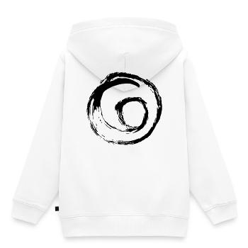 Spirale tourbillon point de cercle tourbillon dessiné à la main - Sweat Premium à capuche enfant bio - blanc - Dos - AI Model Kid Female (0cm)