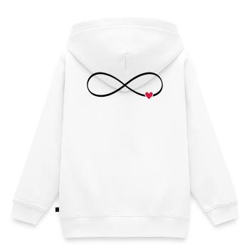 infini coeur - Sweat Premium à capuche enfant bio - blanc - Dos - AI Model Kid Female (0cm)