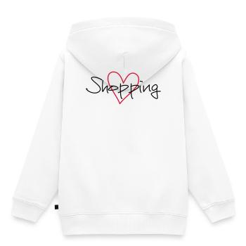 shopping Herz Ich liebe shopping Geschenk - Kinder Premium Organic Hoodie - Weiß - Hinten - AI Model Kid Female (0cm)