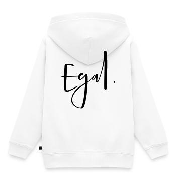 Peu importe - peu importe le point! Cadeau d'opinion - Sweat Premium à capuche enfant bio - blanc - Dos - AI Model Kid Female (0cm)