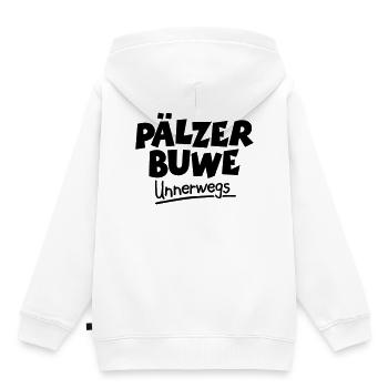 Pälzer Buwe Unnerwegs - Pfälzer Männer auf Tour - Kinder Premium Organic Hoodie - Weiß - Hinten - AI Model Kid Female (0cm)