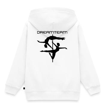 Duo Pole Tanz Silhouette - Kinder Premium Organic Hoodie - Weiß - Hinten - AI Model Kid Female (0cm)