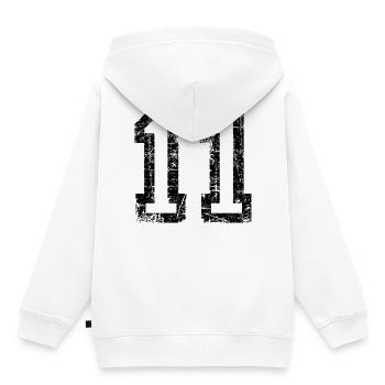 Zahl 11 (Vintage Weiß) 11. Geburtstag Nr. 11 - Kinder Premium Organic Hoodie - Weiß - Hinten - AI Model Kid Female (0cm)