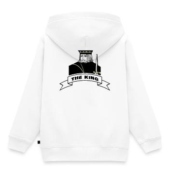 LE ROI Banderole - Sweat Premium à capuche enfant bio - blanc - Dos - AI Model Kid Female (0cm)