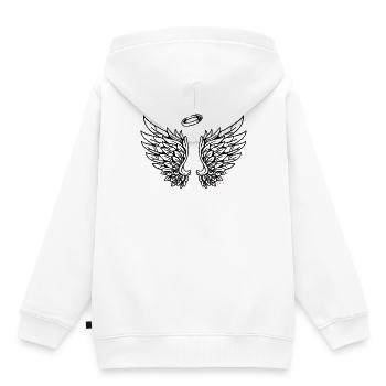 Ailes Ailes d’ange Ailes volantes - Sweat Premium à capuche enfant bio - blanc - Dos - AI Model Kid Female (0cm)
