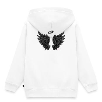 Ailes d’ange déchues Ailes d’ange Engelschen - Sweat Premium à capuche enfant bio - blanc - Dos - AI Model Kid Female (0cm)