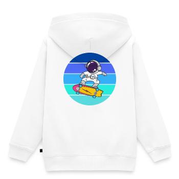 astronaute, space, cosmonaute - Sweat Premium à capuche enfant bio - blanc - Dos - AI Model Kid Female (0cm)