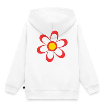 Disco flower, vintage, flower power - Kids Premium Organic Hoodie - white - Back - AI Model Kid Female (0cm)