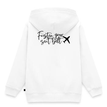 Jeûner votre ceinture - Sweat Premium à capuche enfant bio - blanc - Dos - AI Model Kid Female (0cm)