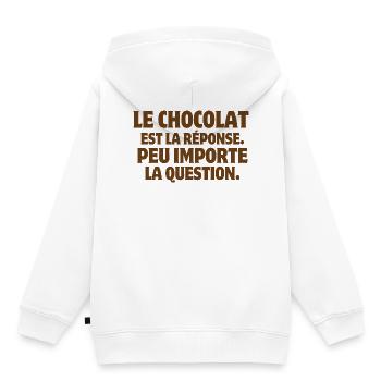 Chocolate, Chocolate Humor, I Love Chocolate - Kids Premium Organic Hoodie - white - Back - AI Model Kid Female (0cm)
