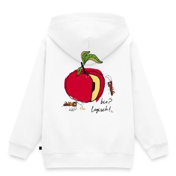 Bio, pomme aux fourmis - Sweat Premium à capuche enfant bio - blanc - Dos - AI Model Kid Female (0cm)