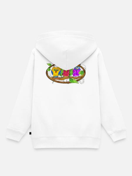 Weisheit - Eulen Edition - Kinder Premium Organic Hoodie - Weiß