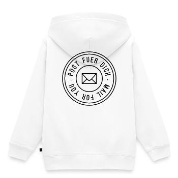UNE Post pour vous - Sweat Premium à capuche enfant bio - blanc - Dos - AI Model Kid Female (0cm)