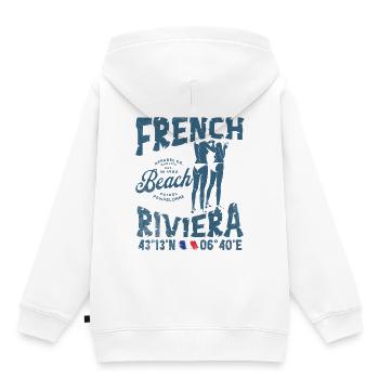 Stranddesign, Côte d'Azur, sommerliche Atmosphäre - Kinder Premium Organic Hoodie - Weiß - Hinten - AI Model Kid Female (0cm)
