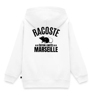 Marseille, je suis Marseillais, Marseille humour - Sweat Premium à capuche enfant bio - blanc - Dos - AI Model Kid Female (0cm)