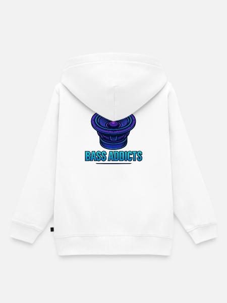 Bass Addicts Neon-Subwoofer-Design - Kinder Premium Organic Hoodie - Weiß
