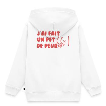 Ich aus Angst – humorvoller Slogan - Kinder Premium Organic Hoodie - Weiß - Hinten - AI Model Kid Female (0cm)