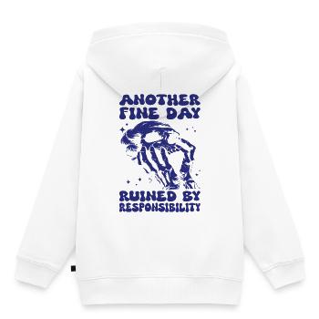 Squelette Crâne Responsabilité Halloween - Sweat Premium à capuche enfant bio - blanc - Dos - AI Model Kid Female (0cm)