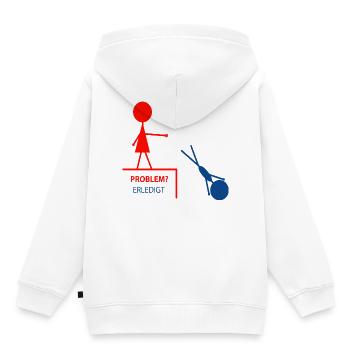 Lustiger Spruch– Problem? Erledigt! - Kinder Premium Organic Hoodie - Weiß - Hinten - AI Model Kid Female (0cm)