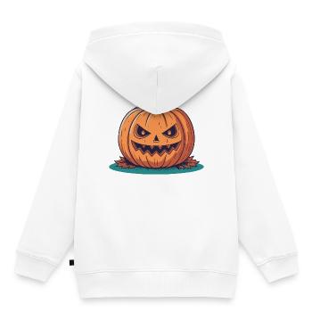 Citrouille cartoon - Sweat Premium à capuche enfant bio - blanc - Dos - AI Model Kid Female (0cm)