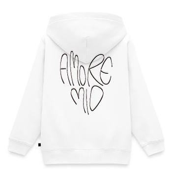 Amore Mio Lettering - Kids Premium Organic Hoodie - white - Back - AI Model Kid Female (0cm)