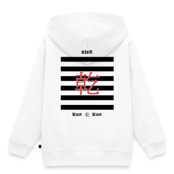 I Ching – Le créatif - Sweat Premium à capuche enfant bio - blanc - Dos - AI Model Kid Female (0cm)