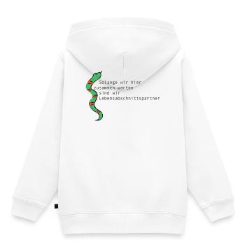 LIFE STAGE PARTNER - Kids Premium Organic Hoodie - white - Back - AI Model Kid Female (0cm)