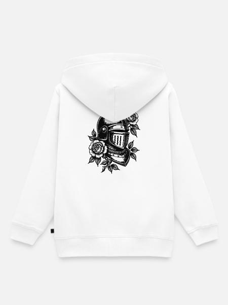 Rose Knight Helm - Kinder Premium Organic Hoodie - Weiß
