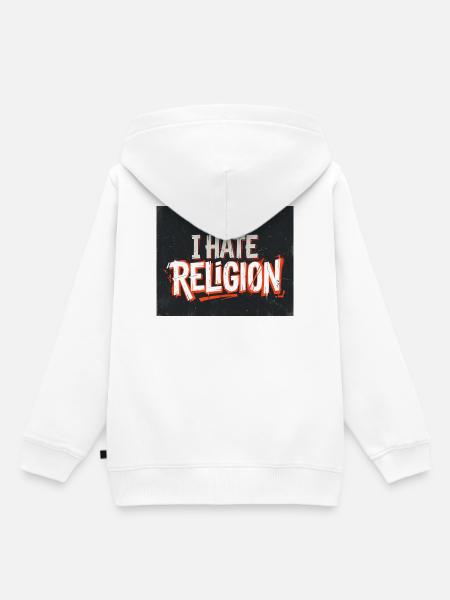 i hate religion - Kinder Premium Organic Hoodie - Weiß