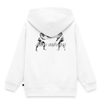 Aikido Suits You citaat Kumi Jo Mannelijke Halftoon - Kinder Premium hoodie biologisch - wit - Achter - AI Model Kid Female (0cm)