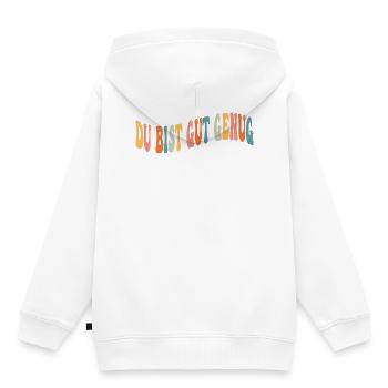 Retro 70s Groovy Du Bist Gut Genug Hippie Boho - Kinder Premium Organic Hoodie - Weiß - Hinten - AI Model Kid Female (0cm)