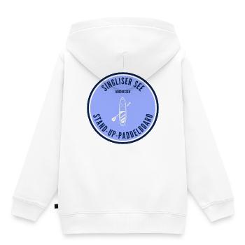 Singliser See Stand-Up-Paddleboard - Kinder Premium Organic Hoodie - Weiß - Hinten - AI Model Kid Female (0cm)