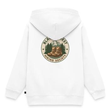 Black Forest Hiking Society - Kinder Premium Organic Hoodie - Weiß - Hinten - AI Model Kid Female (0cm)