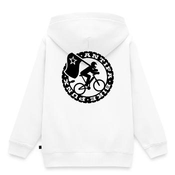 Antifa vélo Punks - Sweat Premium à capuche enfant bio - blanc - Dos - AI Model Kid Female (0cm)