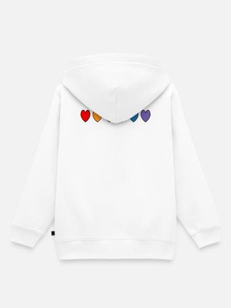 rainbow hearts - Kinder Premium Organic Hoodie - Weiß