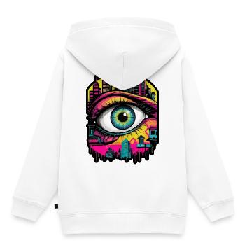Garde de la ville - Sweat Premium à capuche enfant bio - blanc - Dos - AI Model Kid Female (0cm)