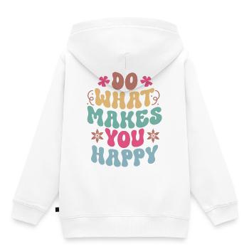 Do What Makes You Happy Motivational Zitate  - Kinder Premium Organic Hoodie - Weiß - Hinten - AI Model Kid Female (0cm)