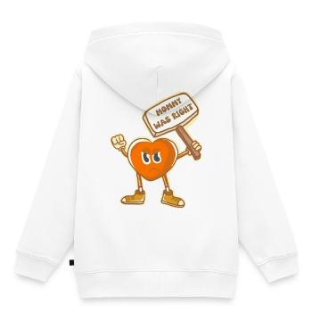 Maman avait raison rétro art. petiteToulon - Sweat Premium à capuche enfant bio - blanc - Dos - AI Model Kid Female (0cm)