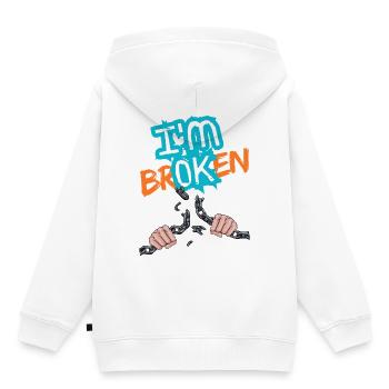 Mains brisant une chaîne avec une inscription - Sweat Premium à capuche enfant bio - blanc - Dos - AI Model Kid Female (0cm)