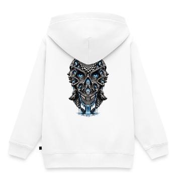 Surreales Kopf-Treppenlabyrinth - Kinder Premium Organic Hoodie - Weiß - Hinten - AI Model Kid Female (0cm)