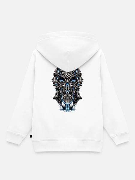 Surreales Kopf-Treppenlabyrinth - Kinder Premium Organic Hoodie - Weiß