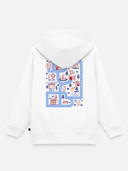 Spielstraße - Kinder Premium Organic Hoodie - Weiß