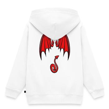 Je suis un petit diable - Sweat Premium à capuche enfant bio - blanc - Dos - AI Model Kid Female (0cm)