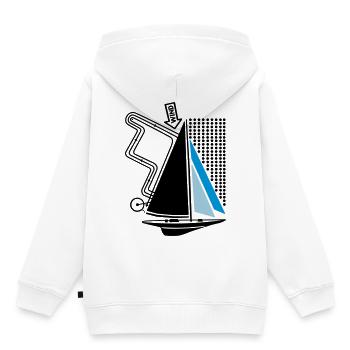 Voilier et cours de régate Voilier Voilier Voilier - Sweat Premium à capuche enfant bio - blanc - Dos - AI Model Kid Female (0cm)