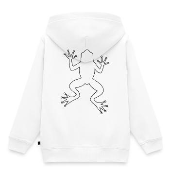 Frosch Kröte Laubfrosch Silhouette - Kinder Premium Organic Hoodie - Weiß - Hinten - AI Model Kid Female (0cm)