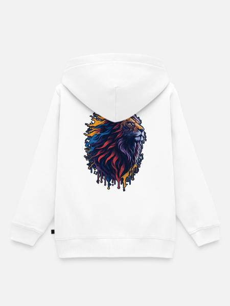 Löwe - Kinder Premium Organic Hoodie - Weiß