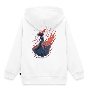 Fau fantôme - Sweat Premium à capuche enfant bio - blanc - Dos - AI Model Kid Female (0cm)